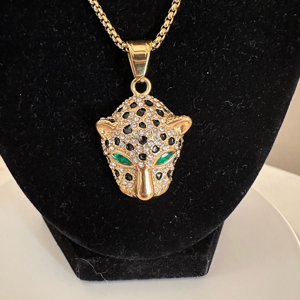 Nwt Panther Stainless Steel Adjustable Necklace